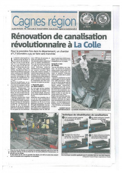 Publication dans "Cagnes région"